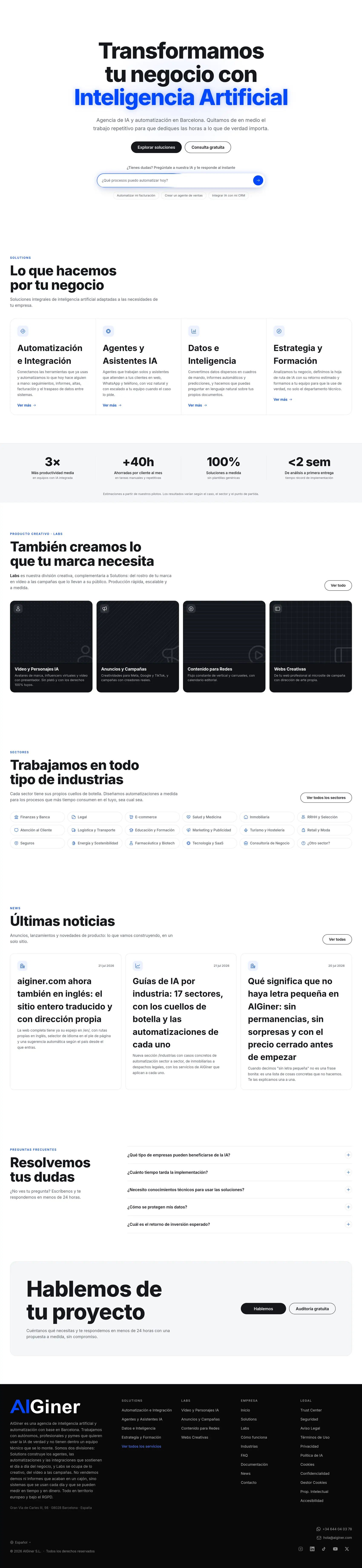 Captura completa de aiginer.com en escritorio