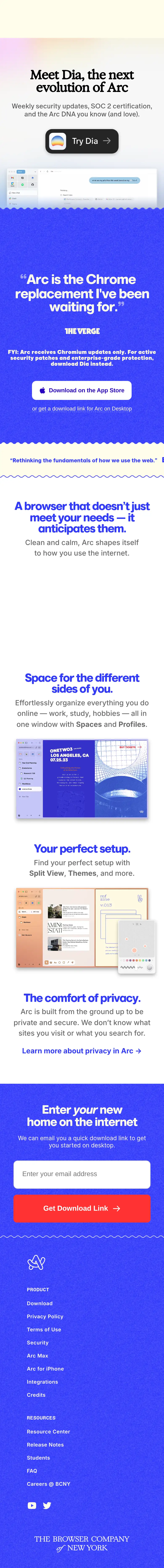 Captura completa de arc.net en móvil