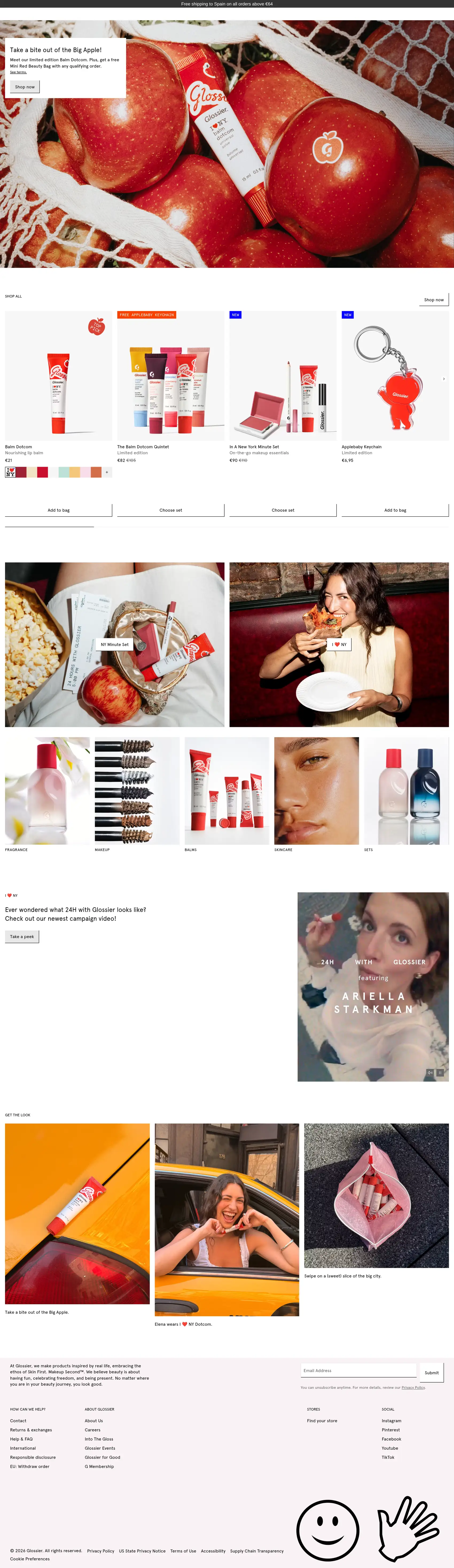 Captura completa de glossier.com en escritorio