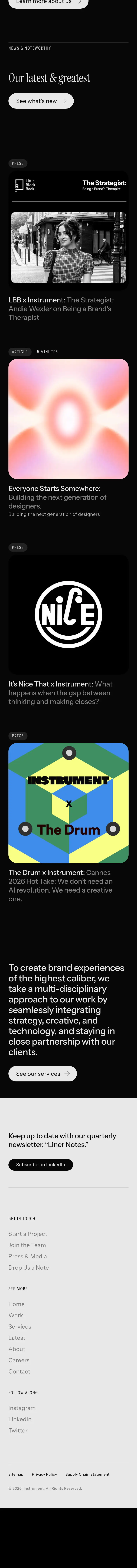 Captura completa de instrument.com en móvil, parte 2 de 2