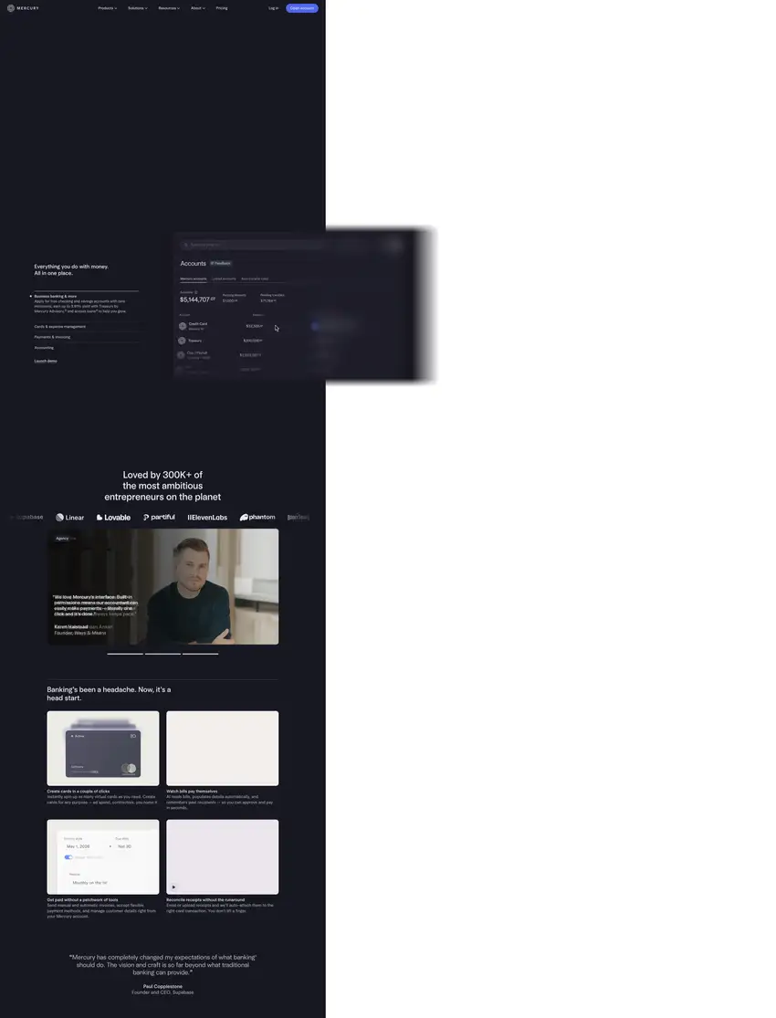 Captura de la web de Mercury