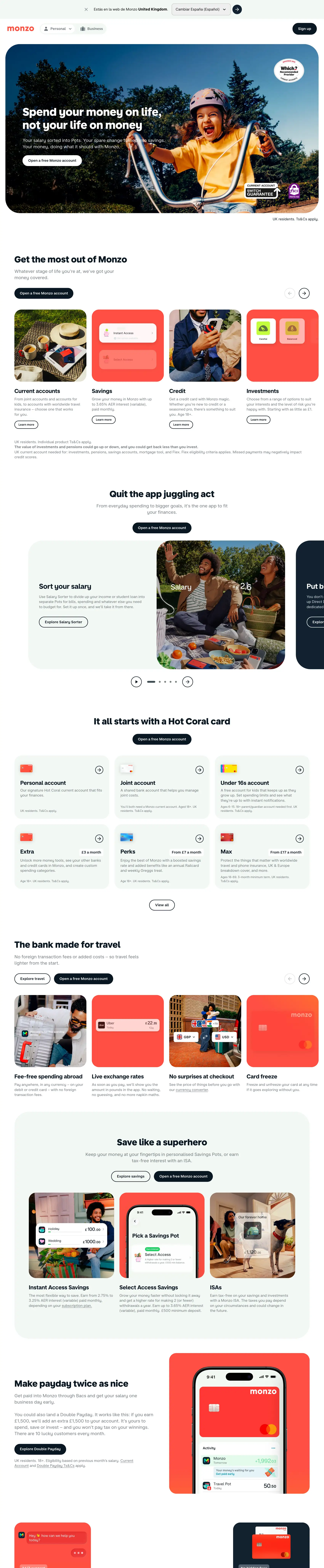 Captura completa de monzo.com en escritorio, parte 1 de 2