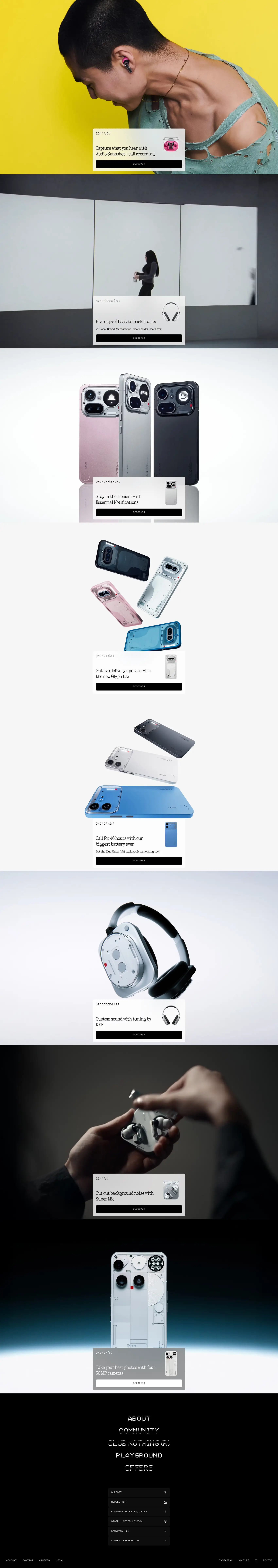 Captura completa de nothing.tech en escritorio