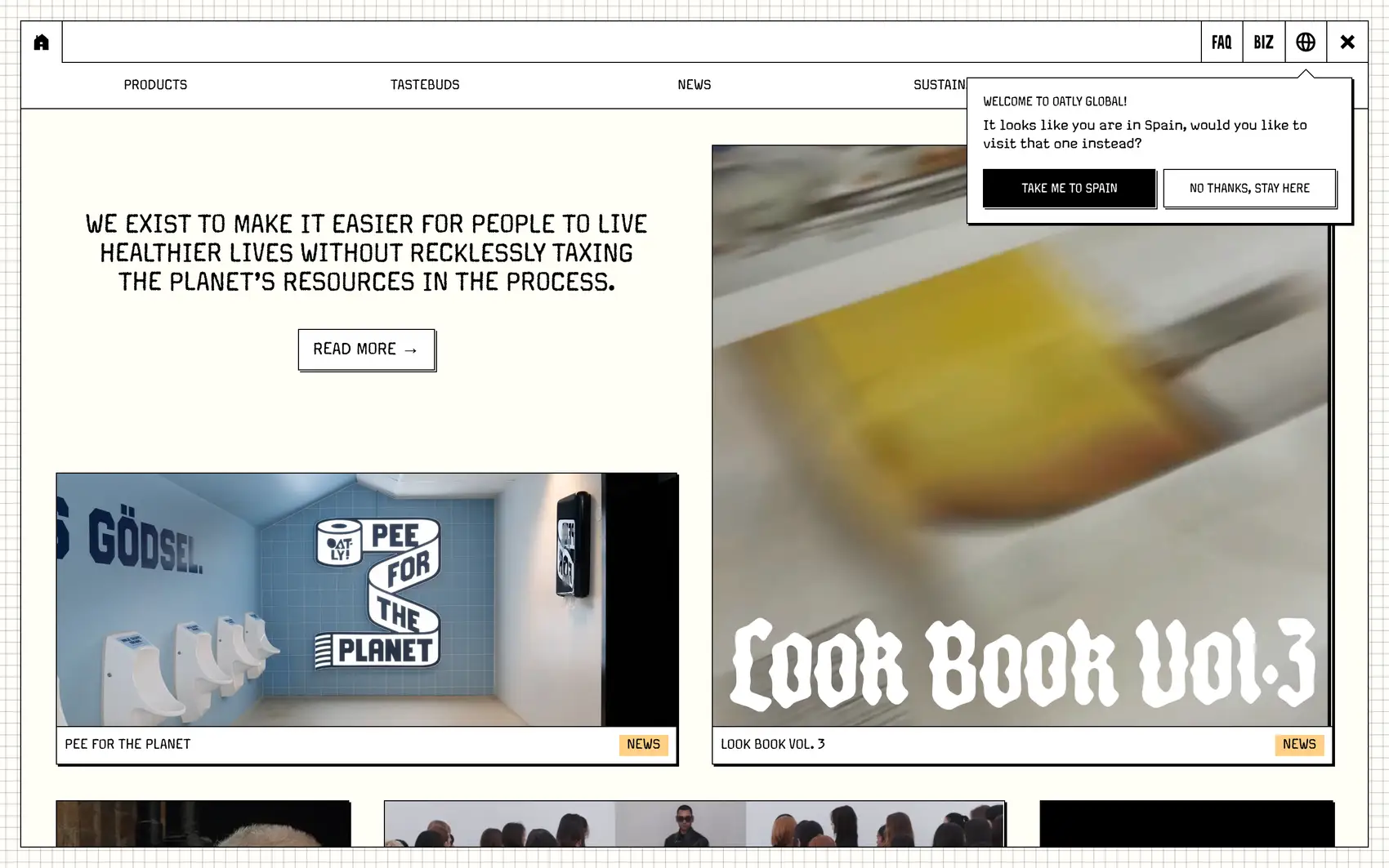 Captura completa de oatly.com en escritorio