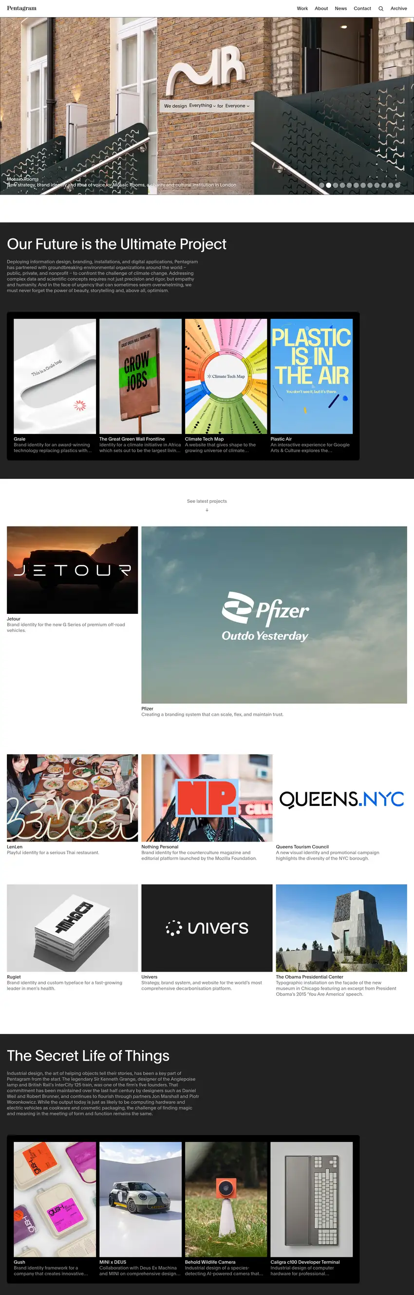 Captura de la web de Pentagram