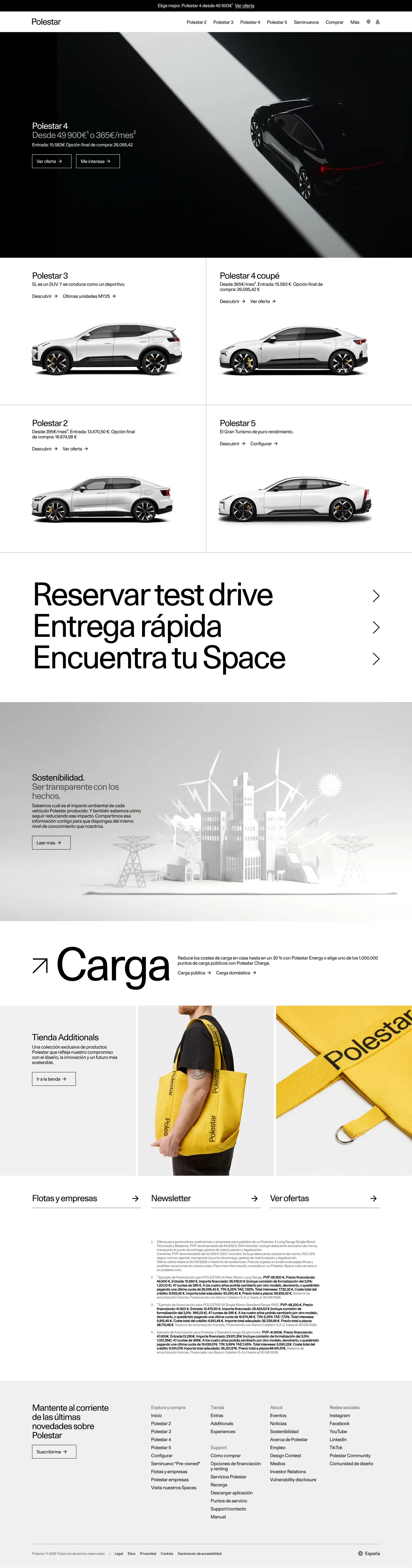 Captura completa de polestar.com en escritorio