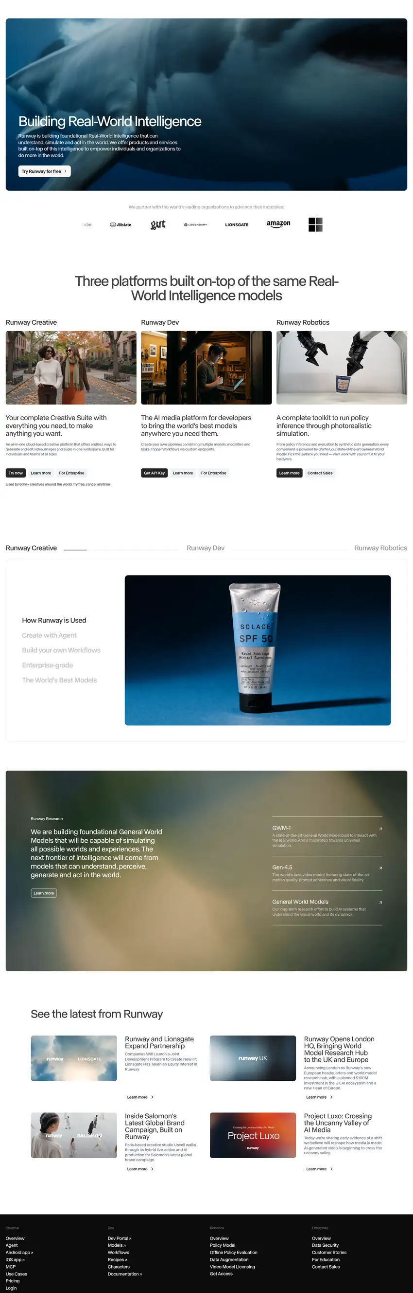 Captura de la web de Runway