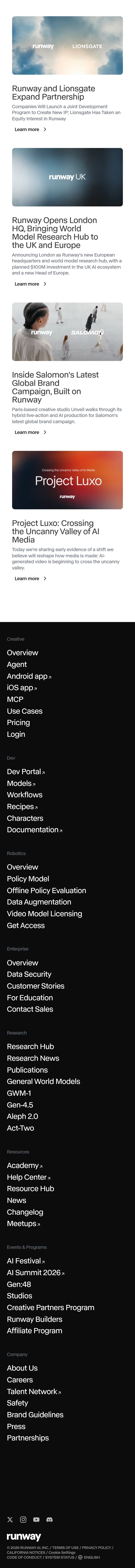 Captura completa de runwayml.com en móvil, parte 2 de 2