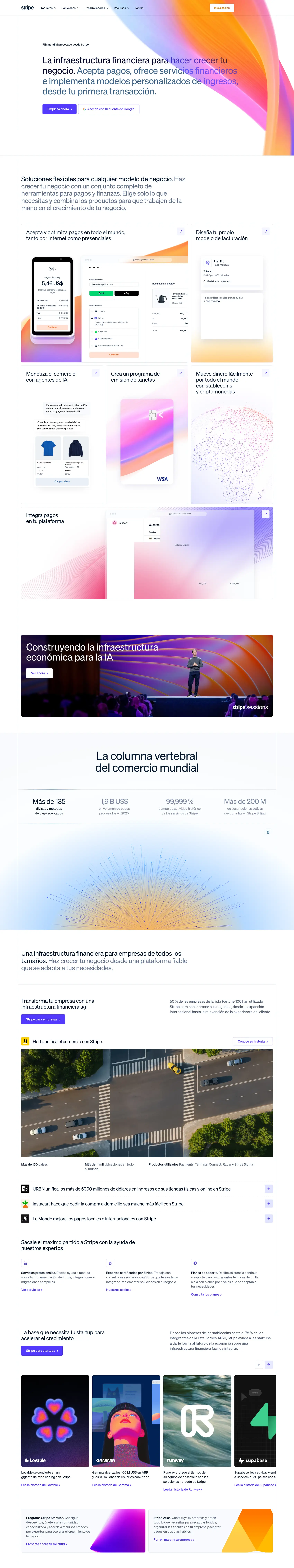 Captura completa de stripe.com en escritorio, parte 1 de 2