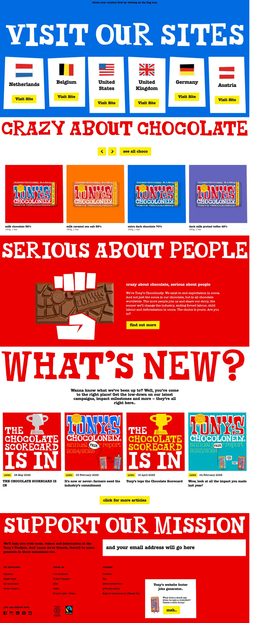 Captura de la web de Tony's Chocolonely
