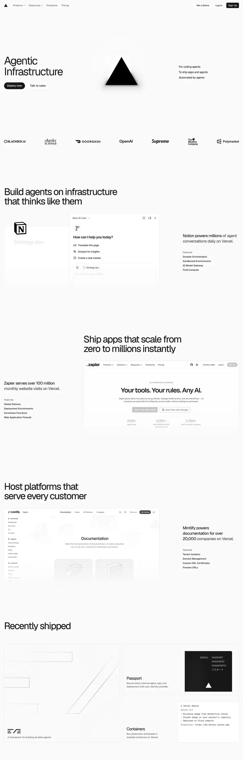 Captura de la web de Vercel